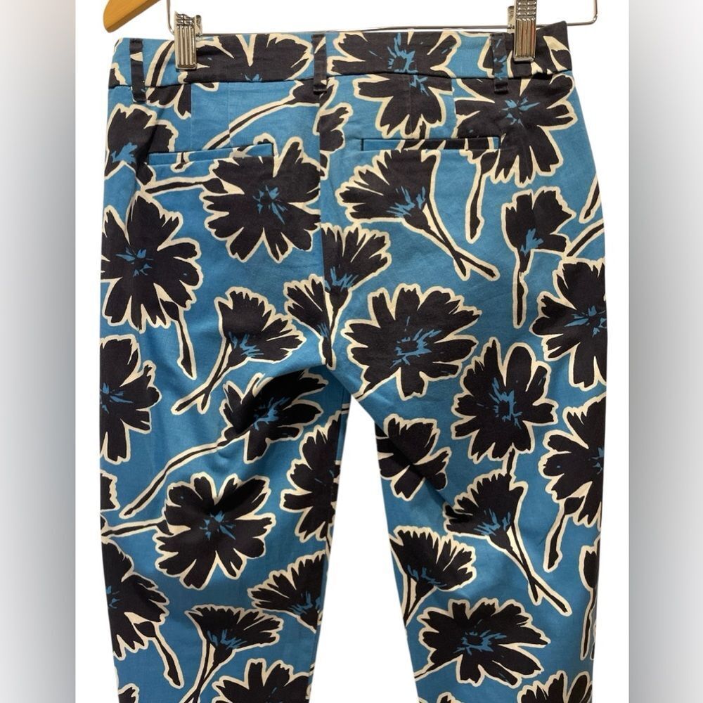 J.Crew Floral Blue Stretch Bottoms size 0 petite - Picture 3 of 3